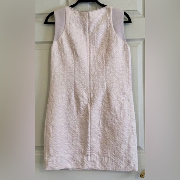 J. Crew Vivid Lilac Geometric Jacquard Shift Dress with Zip Pockets - XS - Picture 3 of 8